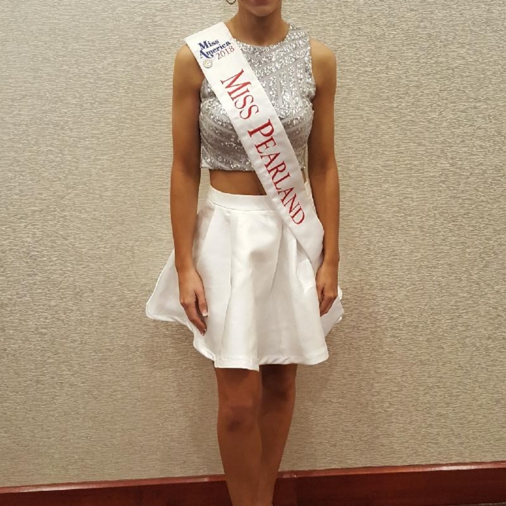 Silver and white dress B. Darlin
